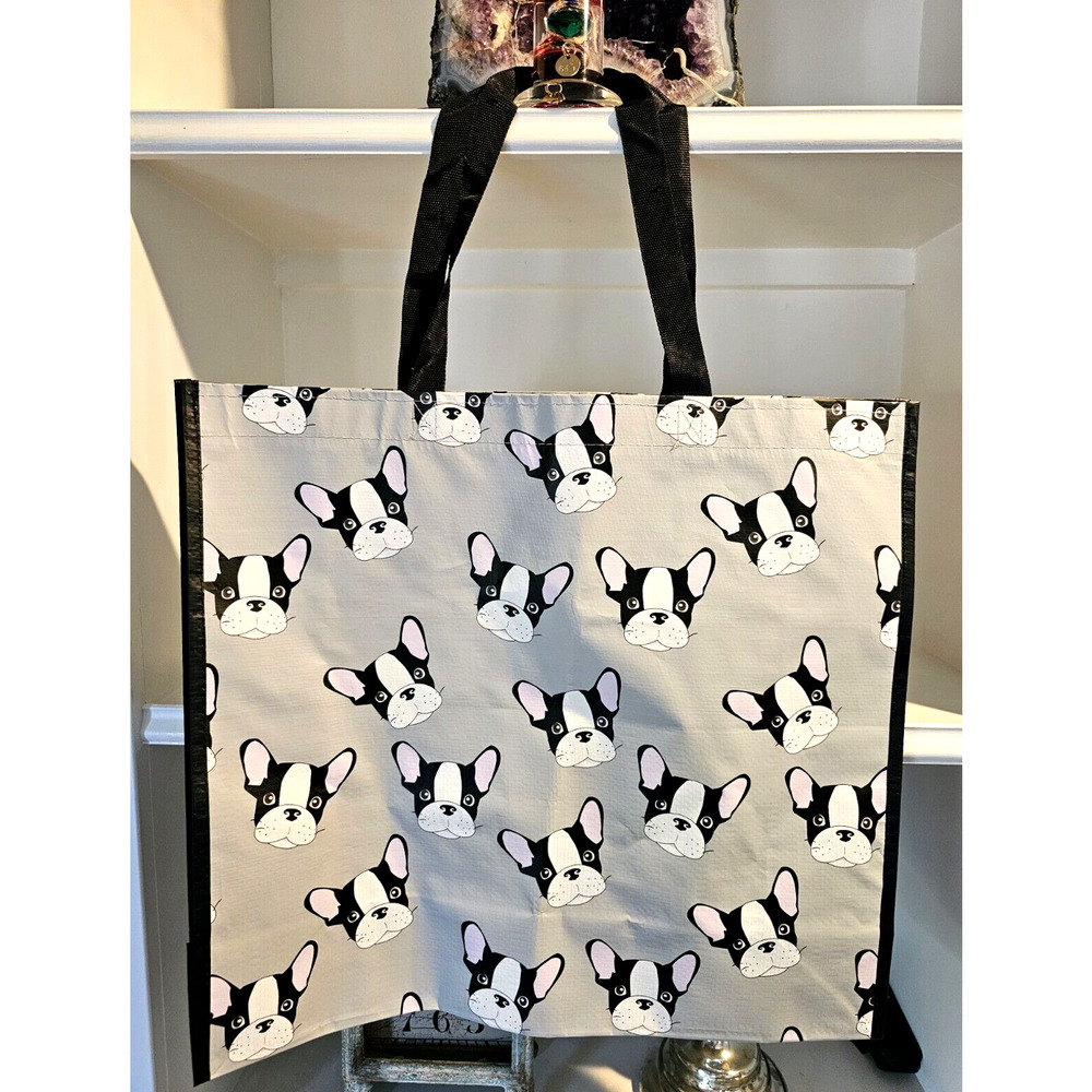 French Bullbog / Boston Terrier Reusable Shopping Bags 4 Pack